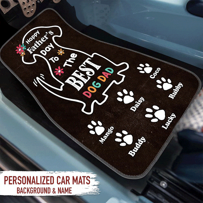GeckoCustom Happy Father's Day To The Best Dog Dad Dog Lover Car Mats, HN590