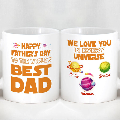 GeckoCustom Happy Father's Day To The World's Best Dad Personalized Custom Family Mug C321 11oz
