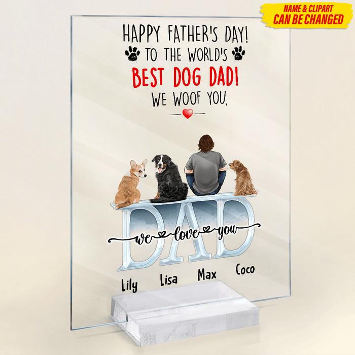 GeckoCustom Happy Father's Day To The World's Best Dog Dad Family 888240 Acrylic Frame, HN590
