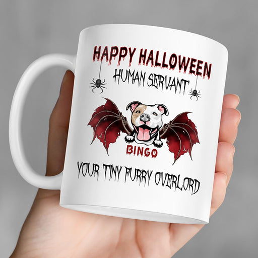 GeckoCustom Happy Halloween Human Servant Personalized Custom Dog Mug C457 11oz