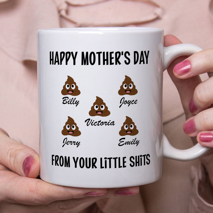 Mom's Favorite Turds - Gift For Mom, Grandma - Personalized Mug