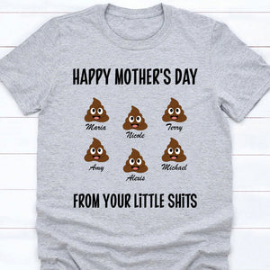 GeckoCustom Happy Mother's Day From Your Little Shits Personalized Custom Family Shirt C294 Unisex T-Shirt / Light Blue / S