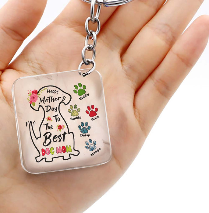GeckoCustom Happy Mother's Day To The Best Dog Mom Acrylic Keychain, HN590