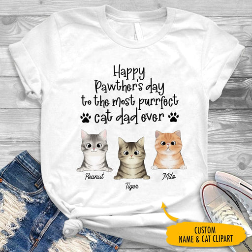 GeckoCustom Happy Pawther's Day To the Most Purrfect Dad Cat Shirt, N304 HN590