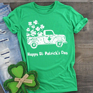 GeckoCustom Happy St Patrick's Day Custom Text Shirt C141 Women T Shirt / Irish Green Color / S