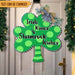 GeckoCustom Happy St. Patrick's Day Wooden Door Sign, Shamrock Wreath HN590