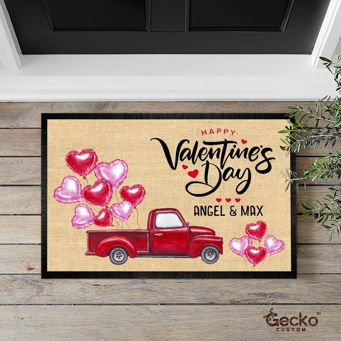 GeckoCustom Happy Valentine's Day Couple Doormat HN590 15x24in-40x60cm