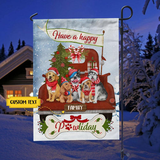 GeckoCustom Have A Happy Pawliday Dog Garden Flag, HN590 Without flagpole