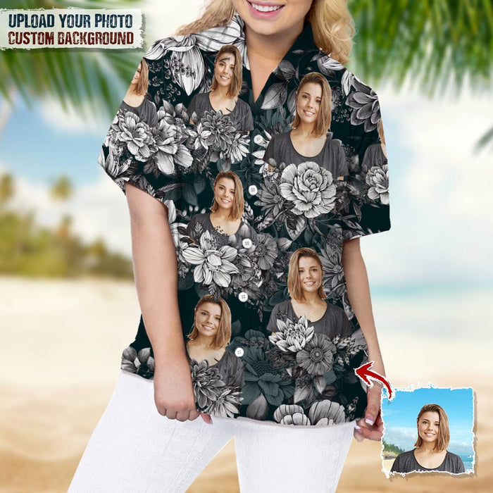 GeckoCustom Hawaiian Shirt Women Upload Photo, N369 HN590