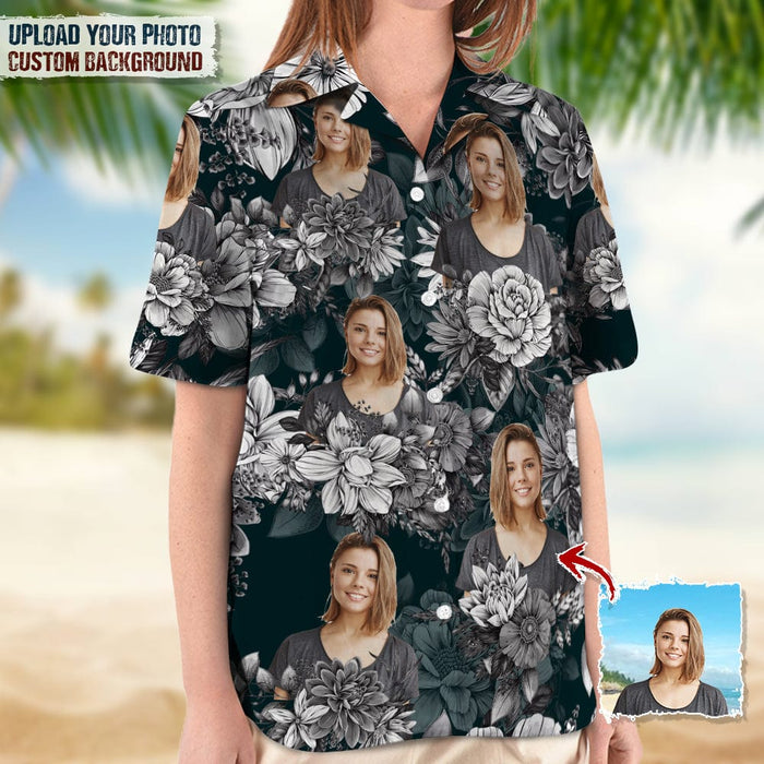 GeckoCustom Hawaiian Shirt Women Upload Photo, N369 HN590