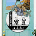 GeckoCustom Hello Be Our Guest Dog Wooden Door Sign With Wreath, Dog Lover Gift, Dog Door Hanger HN590
