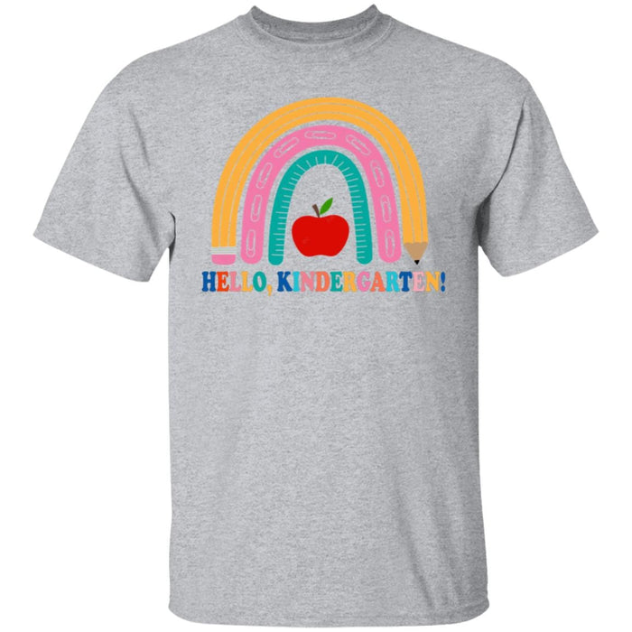 GeckoCustom Hello Kindergarten Teach Love Inspire Shirt H431 Youth T-Shirt / Sport Grey / YXS