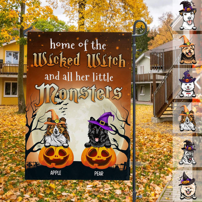 GeckoCustom Home Of The Wicked Witch And All Her Little Monsters Dog Garden Flag, Dog Lover Gift HN590