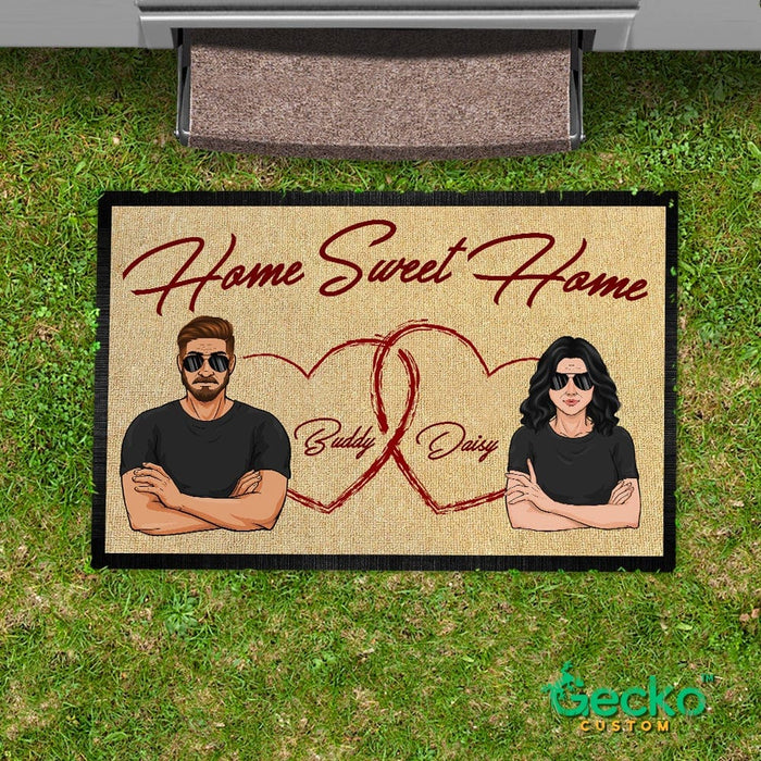 GeckoCustom Home Sweet Home Couple Doormat HN590