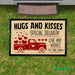 GeckoCustom Hugs And Kisses Special Delivery Couple Doormat HN590