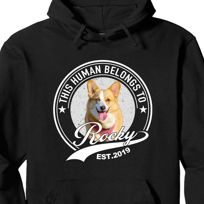 GeckoCustom Human Belongs To Dog Cat Personalized Custom Photo Dog Cat Pet Shirt C251