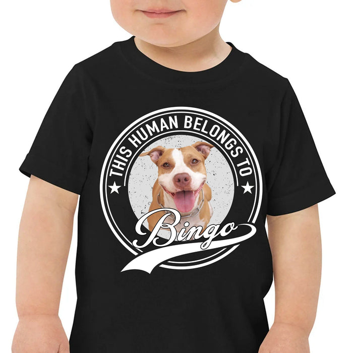 GeckoCustom Human Belongs To Dog Cat Personalized Custom Photo Dog Cat Pet Shirt For Kids C251