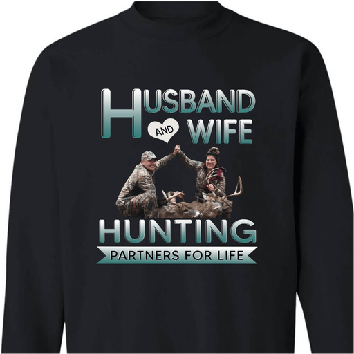 GeckoCustom Hunting Partner For Life Photo Shirt, Custom Photo Shirt, SG02 Sweatshirt (Favorite) / S Black / S