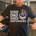 GeckoCustom Husband Dad Farmer Superhero Farmer T-shirt, Farmer Gift HN590