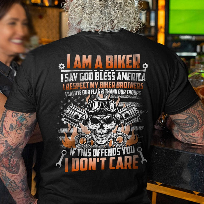 GeckoCustom I Am A Biker, If This Offends You I Don’t Care Shirt For Bikers, HN590 Premium Tee / Heather Grey / X-Small