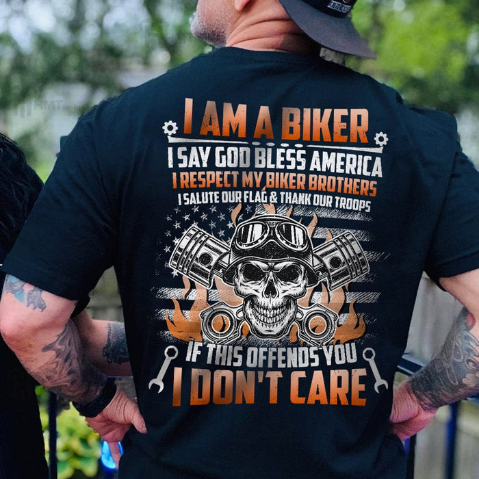 GeckoCustom I Am A Biker, If This Offends You I Don’t Care Shirt For Bikers, HN590