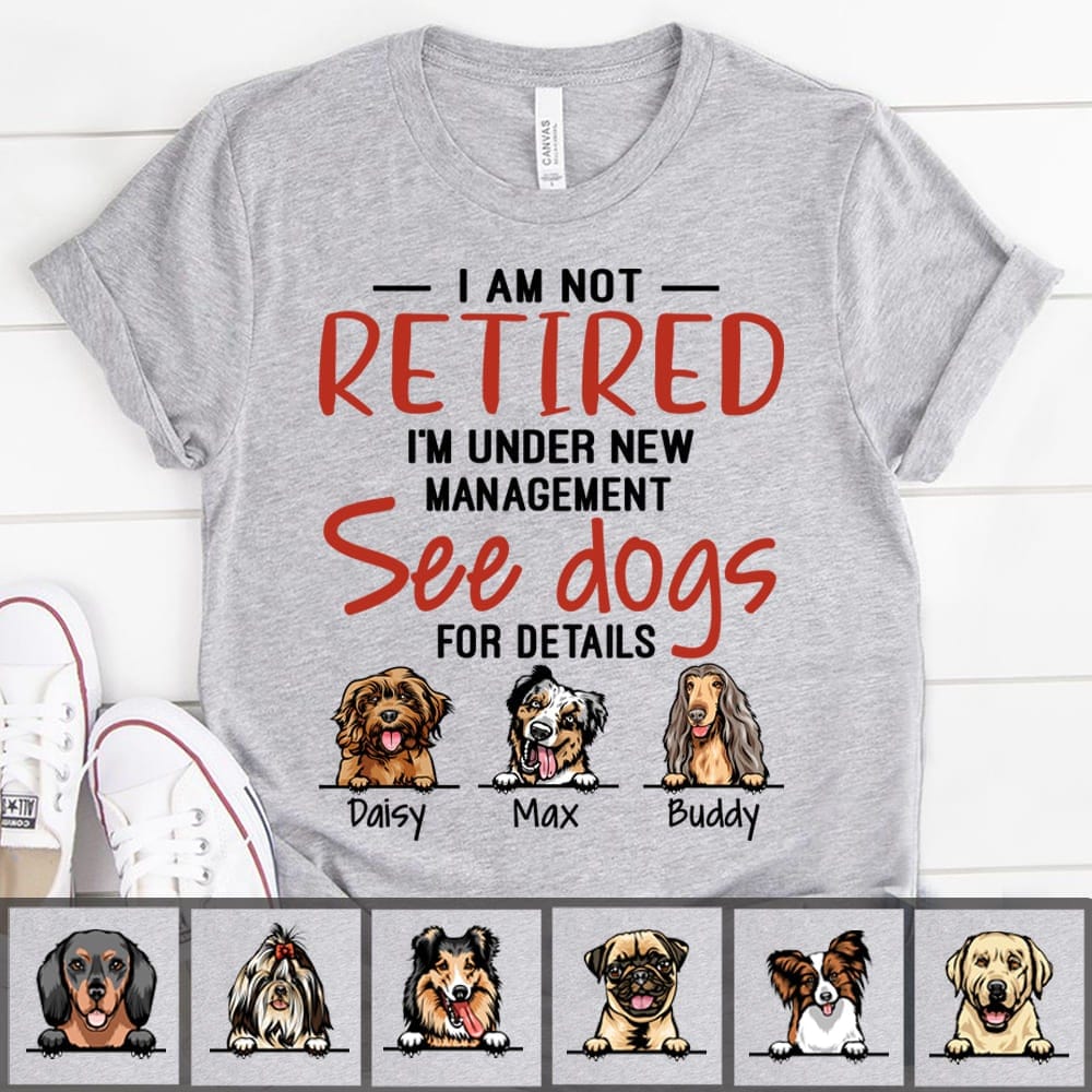 GeckoCustom I Am Not Retired I'm Under New Management See Dogs for Details Dog Shirt, HN590 Pullover Hoodie / Sport Grey Colour / S
