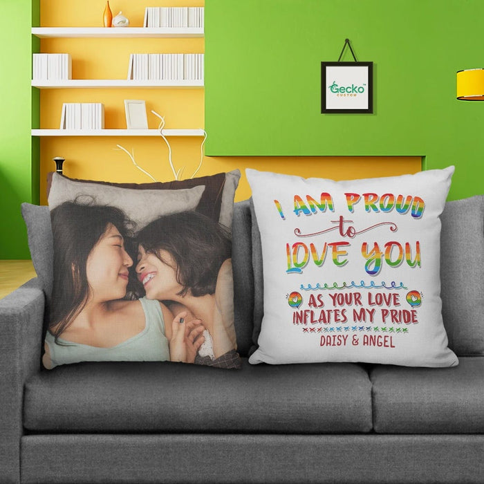 GeckoCustom I Am Proud Of To Love You Couple Throw Pillow HN590
