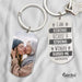 GeckoCustom I Am Strong Because A Strong Woman Raised Me Family Metal Keychain HN590