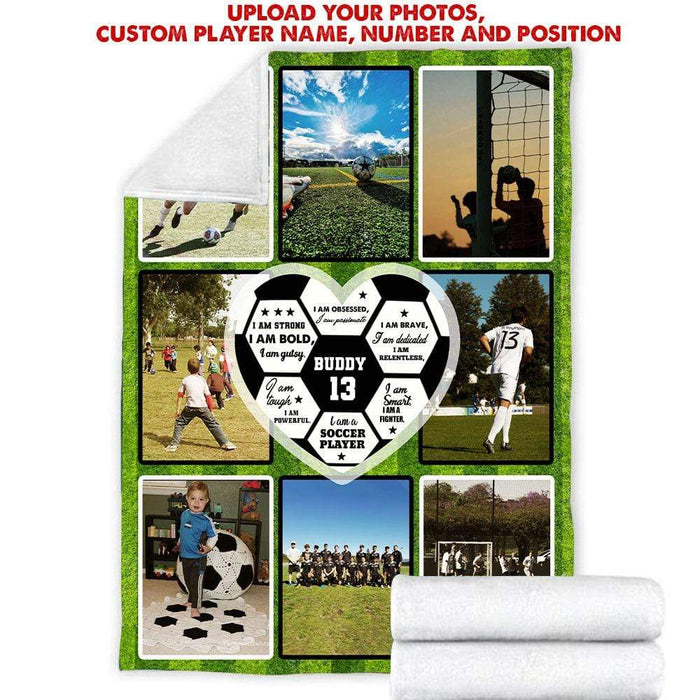 GeckoCustom I Am Strong Obsessed Brave Soccer Player Blanket HN590 VPL Cozy Plush Fleece 60x80 Inches (Favorite)