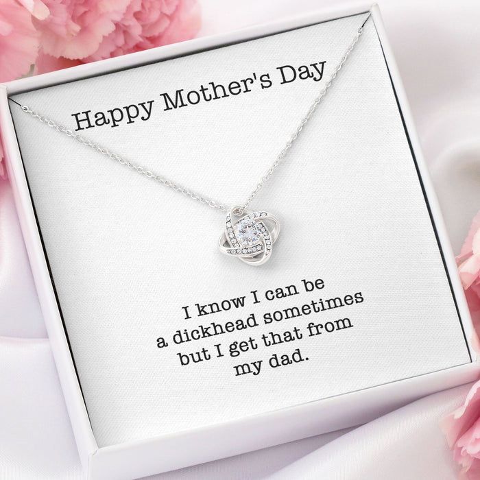 GeckoCustom I Know I Can Be A Dickhead Sometimes Personalized Funny Mother's Message Card Necklace C265
