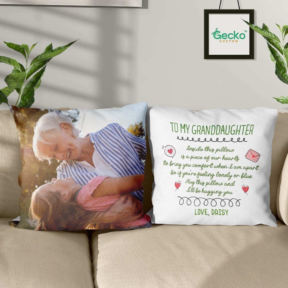 GeckoCustom Copy of To My Beautiful Granddaughter Family Throw Pillow HN590