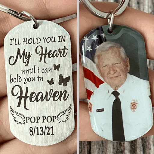 GeckoCustom I'll Hold You In My heart Until I Can Hold You In Heaven Memorial Family Keychain No Gift Box / Pack 1