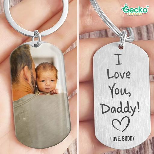 GeckoCustom I Love You Dad Metal Keychain HN590 No Gift box