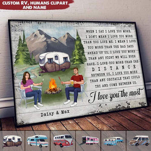 GeckoCustom I Love You The Most Custom Humans & RV Camping Poster HN590 12" x 18"