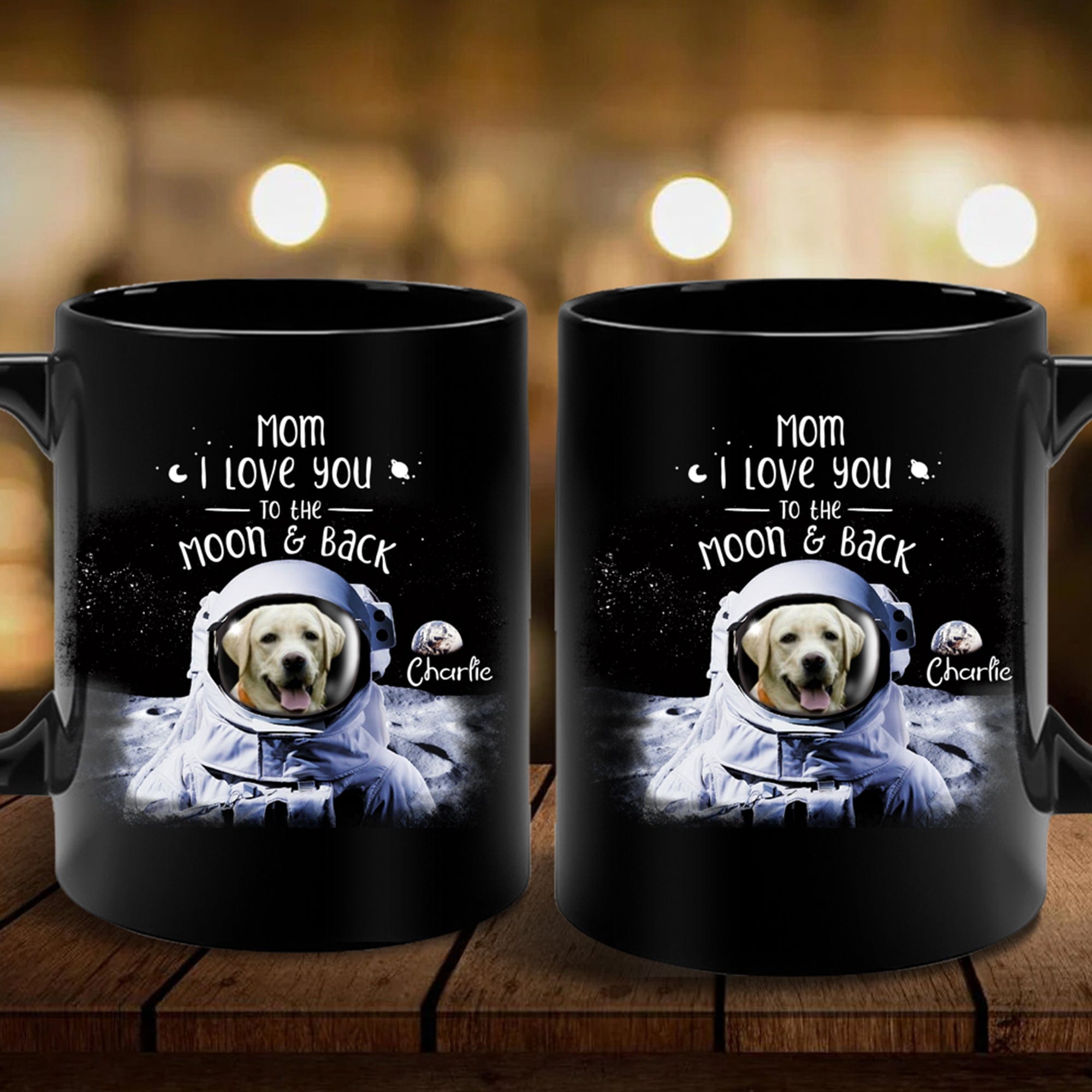 GeckoCustom I Love you To The Moon & Back  Personalized Custom Dog Mug 11oz