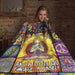 GeckoCustom I'm Mostly Peace Love and Light Hippie Blanket, Custom Name Flower Blanket, HN590 VPM Cozy Plush Fleece Blanket 50x60