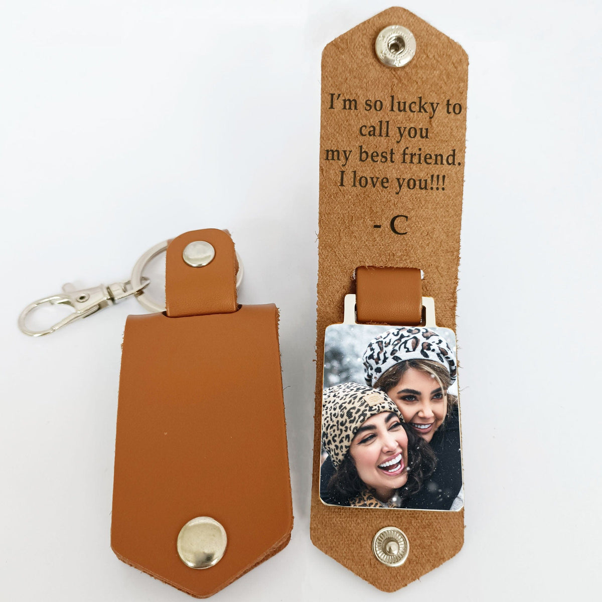 Personalized Leather Keychain With Picture Personalized Mens