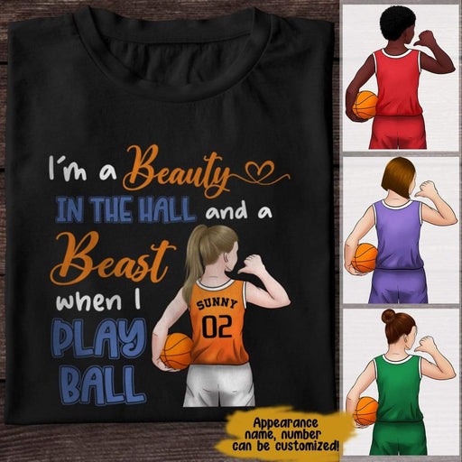 GeckoCustom I'm The Beauty And The Beast Basketball Girl Shirt Premium Tee / P Black / S