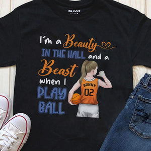 GeckoCustom I'm The Beauty And The Beast Basketball Girl Shirt Youth Tee / Black / YS