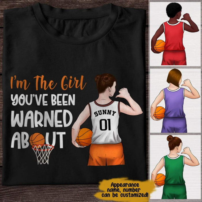 GeckoCustom I'm The Girl You've Warned About Basketball Girl Shirt Premium Tee / P Black / S