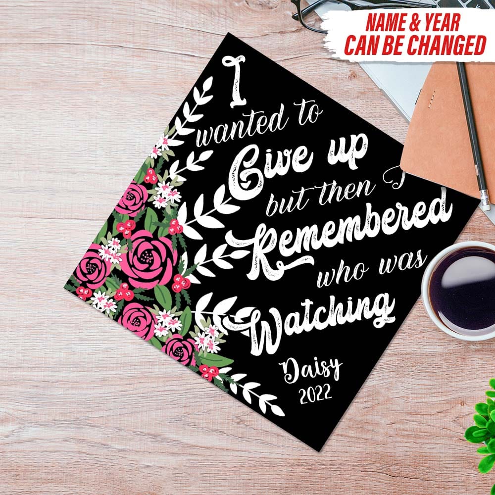 GeckoCustom I Wanted To Give Up Custom Graduation Cap Topper, HN590 9.5"x9.5"