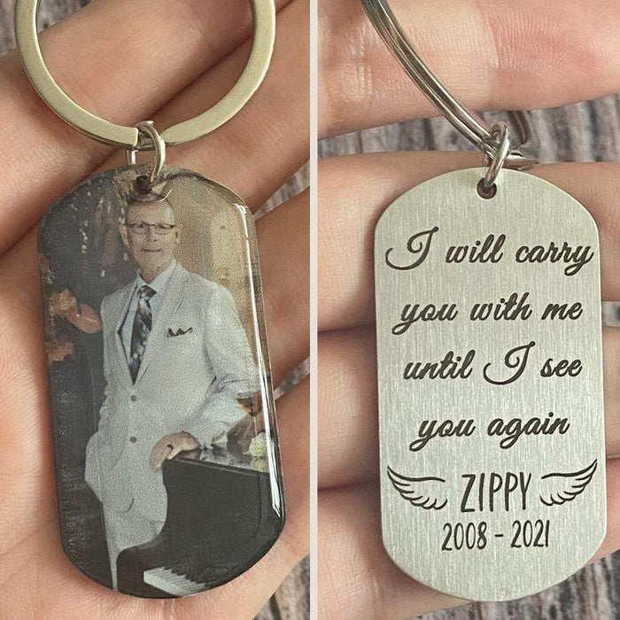 GeckoCustom I Will Carry You With Me Memorial Keychain No Gift Box / Pack 1