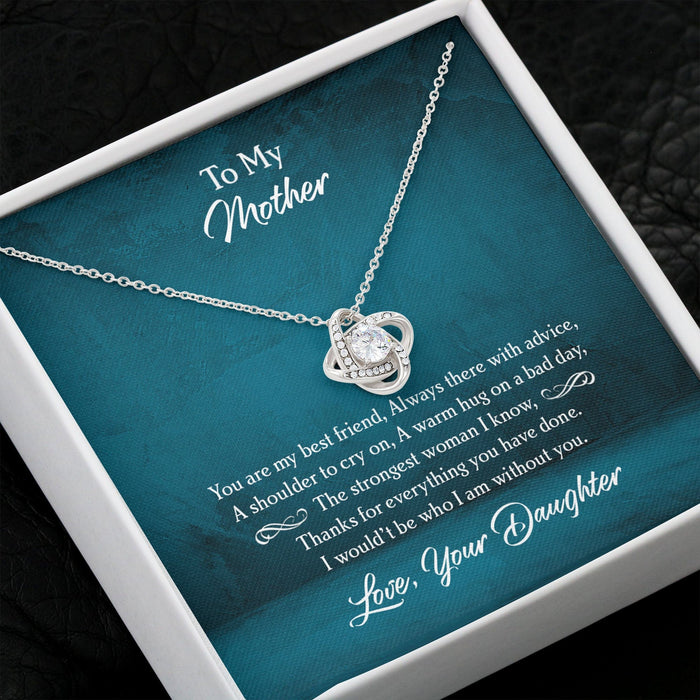 GeckoCustom I Wouldn't Be Who I Am Without You Personalized Mother's Day Message Card Necklace C262