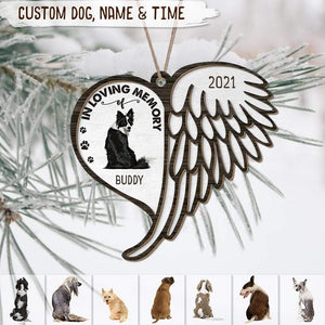 GeckoCustom In Loving Memory Of Dog Layered Wood Ornament HN590 4×4 inches / Pack 2