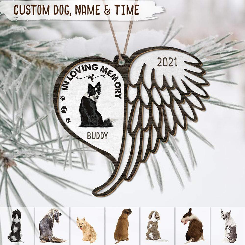 GeckoCustom In Loving Memory Of Dog Layered Wood Ornament HN590 4×4 inches / Pack 1
