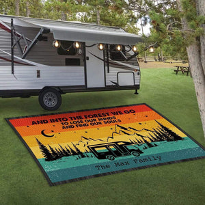 GeckoCustom Into The Forest We Go Custom Text Camping Patio Mat HN590 55x96 inches (Favorite)