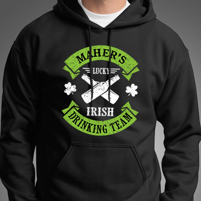 GeckoCustom Irish Drinking Team Custom Shirt C194 Pullover Hoodie / Black Colour / S