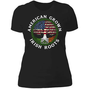 GeckoCustom irish roots american Women Tee / Black / X-Small