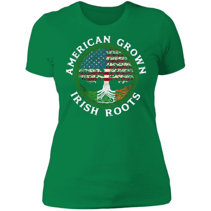 GeckoCustom irish roots american Women Tee / Kelly Green / X-Small