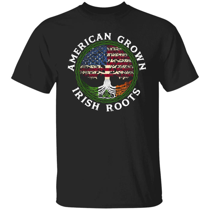 GeckoCustom irish roots american Basic Tee / Black / S